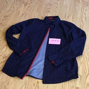 SILVER STONE modern fit mens long sleeve shirt in size large, red white blue